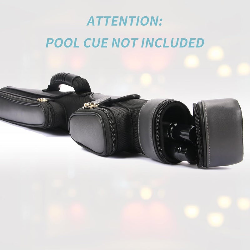 Yautja Pool Cue Case, Hard Pool Stick Case 1x1, Holds 1 Complete of 2-Piece Cue, with 2 Zipper Pockets, Soft Shoulder Strap Handle, Waterproof PU Billiard Stick Bag, Billiards Pool Accessories for Man Women - Image 4